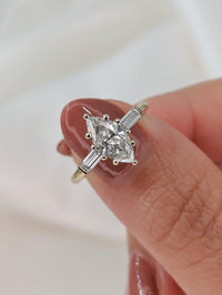 1CT Marquise Cut Lab-Grown Diamond Six Prong Engagement Ring - JBR Jeweler