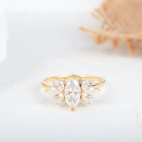 1CT Marquise Cut Lab-Grown Diamond Unique Style Engagement Ring - JBR Jeweler