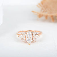 1CT Marquise Cut Lab-Grown Diamond Unique Style Engagement Ring - JBR Jeweler