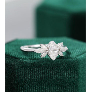 1CT Marquise Cut Moissanite Bridal Engagement Ring Anniversary Gift - JBR Jeweler