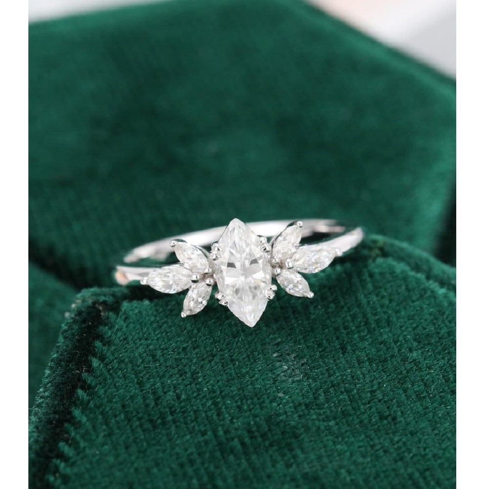 1CT Marquise Cut Moissanite Bridal Engagement Ring Anniversary Gift - JBR Jeweler