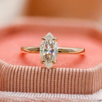 1Ct Marquise Shaped Lab Grown Diamond Solitaire Engagement Ring - JBR Jeweler