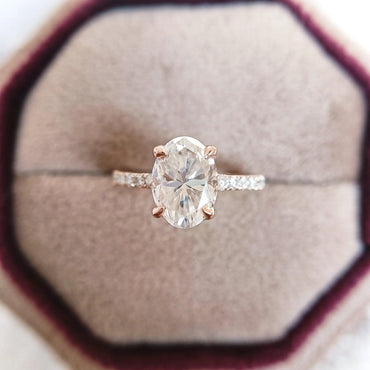 1CT Oval Cut Open Stack Lab-Grown Diamond Engagement Ring - JBR Jeweler