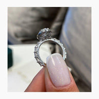 1Ct Oval Shaped Lab Grown-CVD Diamond Baguette Shank Engagement Ring - JBR Jeweler