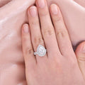 1CT Pear Cut Lab-Grown Diamond Double Halo Bridal Set Ring (2Pcs) - JBR Jeweler