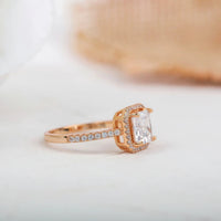 1CT Princess Cut Lab-Grown Diamond Halo Engagement Ring - JBR Jeweler