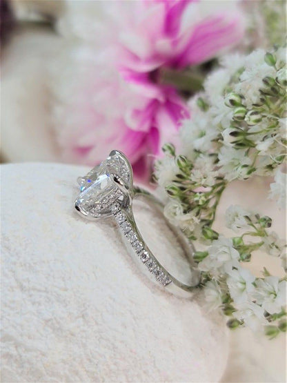 1CT Princess Cut Lab-Grown Diamond Solitaire Halo Engagement Ring - JBR Jeweler