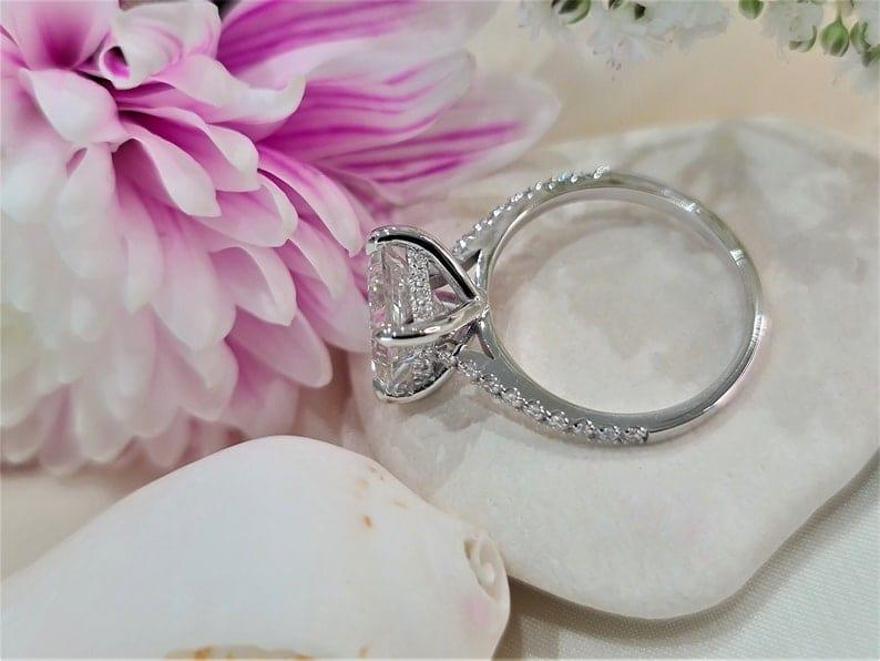 1CT Princess Cut Lab-Grown Diamond Solitaire Halo Engagement Ring - JBR Jeweler