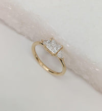 1CT Princess Cut Lab-Grown Diamond Three Stone Engagement Ring - JBR Jeweler