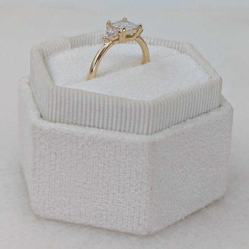 1CT Princess Cut Lab-Grown Diamond Three Stone Engagement Ring - JBR Jeweler