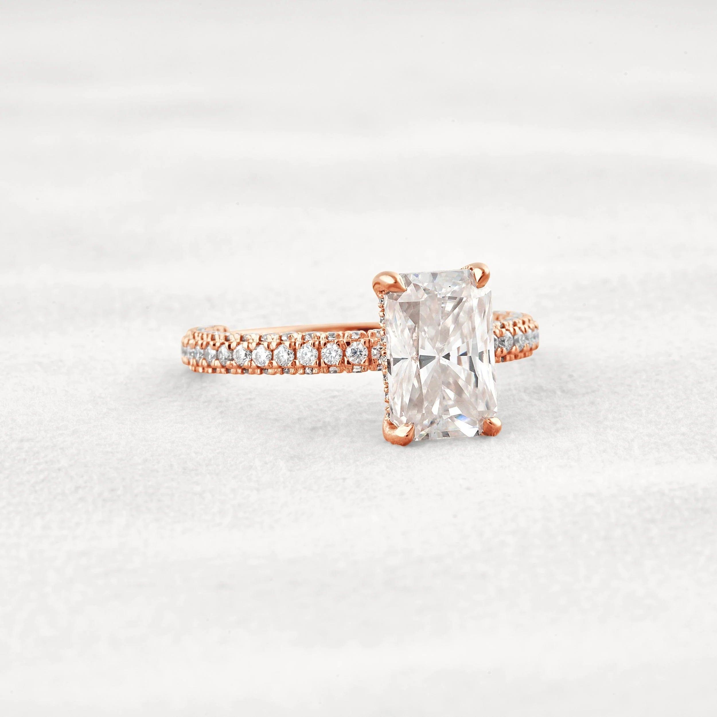 1CT Radiant Cut Lab-Grown Diamond Full Stacking Engagement Ring - JBR Jeweler