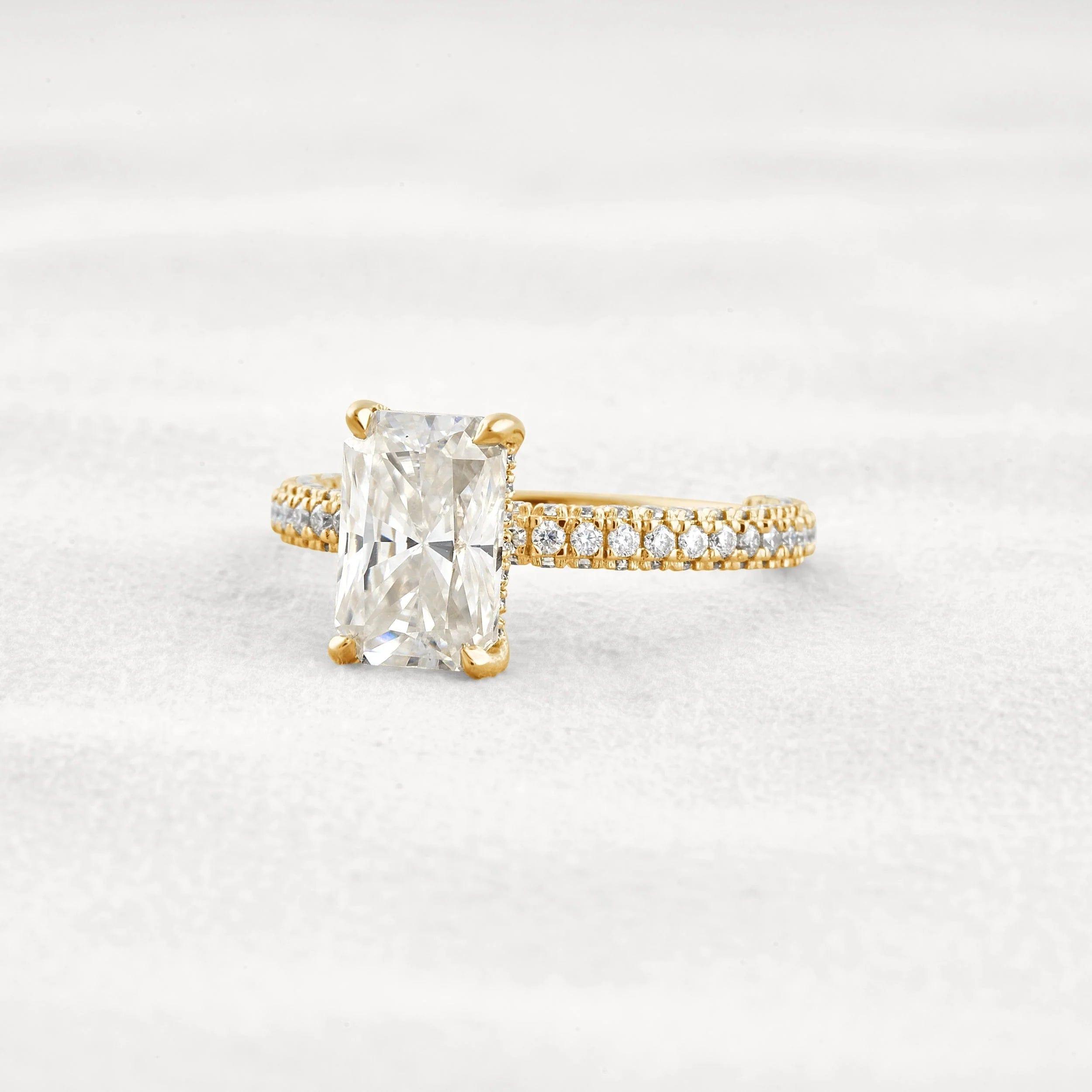 1CT Radiant Cut Lab-Grown Diamond Full Stacking Engagement Ring - JBR Jeweler