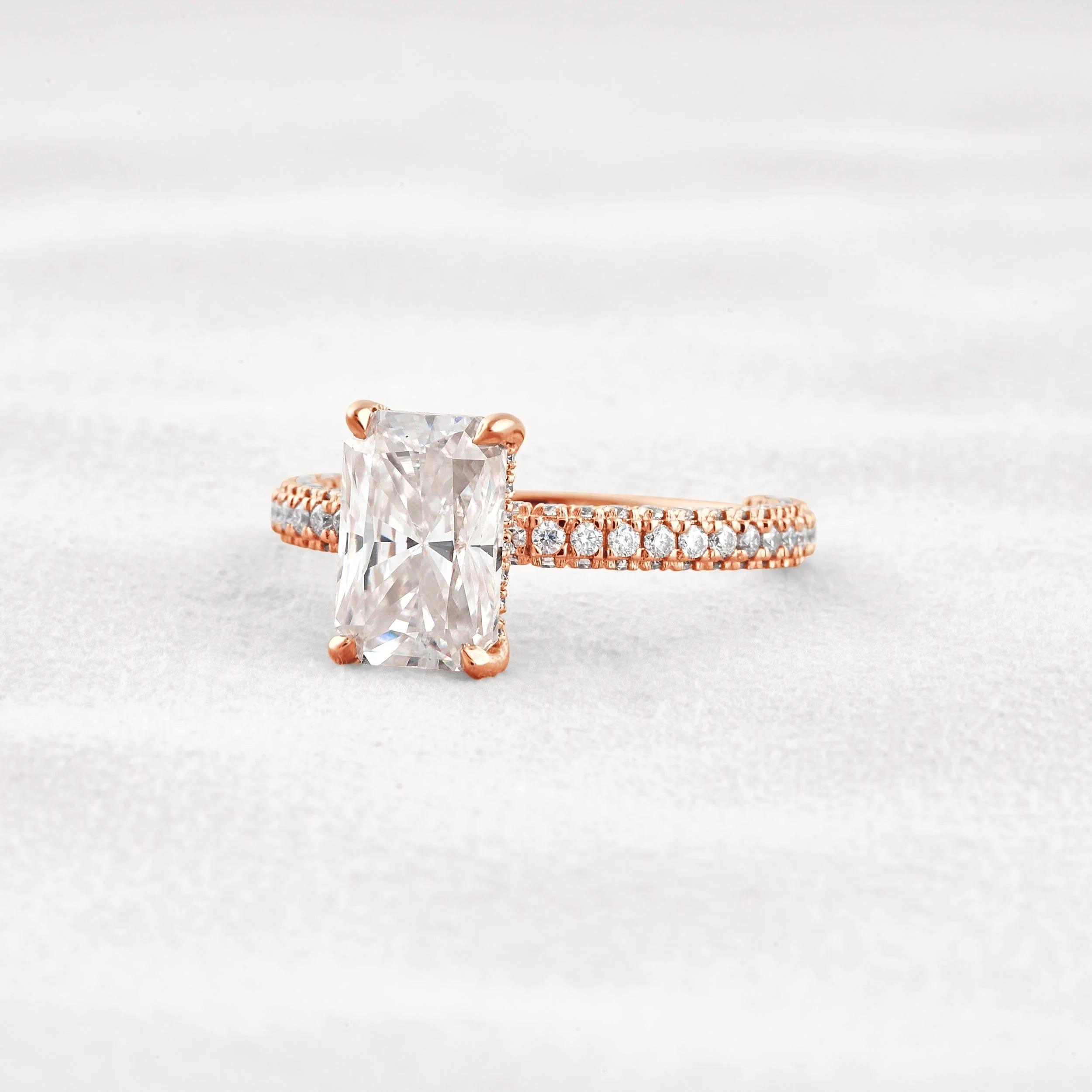 1CT Radiant Cut Lab-Grown Diamond Full Stacking Engagement Ring - JBR Jeweler