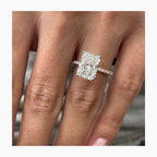 1Ct Radiant Cut Lab Grown Diamond Halo Split Shank Engagement Ring - JBR Jeweler