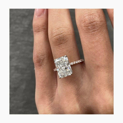 1Ct Radiant Cut Lab Grown Diamond Halo Split Shank Engagement Ring - JBR Jeweler