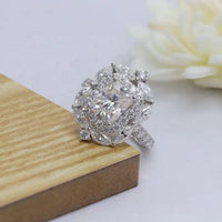 1Ct Radiant Shape Lab Grown Diamond Designer Halo Engagement Ring - JBR Jeweler