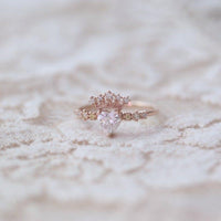 1Ct Rose gold crown heart Cut Moissanite Engagement Ring - JBR Jeweler