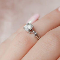 1CT Round Cut Lab Grown-CVD Diamond Branch Shank Engagement Ring - JBR Jeweler