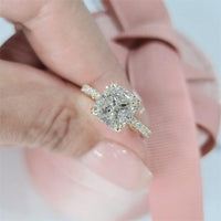 1CT square Radiant Cut Halo Lab-Grown Diamond Engagement Ring - JBR Jeweler