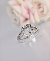 1CT Square Radiant Cut Lab-Grown Diamond Halo Split Shank Engagement Ring - JBR Jeweler