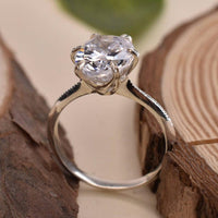 2.00 CT Oval Cut Solitaire Wedding Elongated Moissanite Engagement Ring - JBR Jeweler