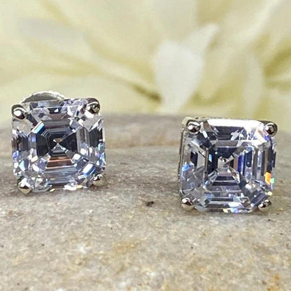 2.00 TCW Asscher Cut Moissanite Stud Earring - JBR Jeweler