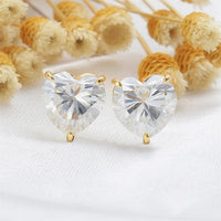 2.00 TCW Heart Cut Solitaire Moissanite Stud Earrings - JBR Jeweler