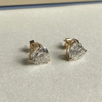 2.00 TCW Heart Cut Solitaire Moissanite Stud Earrings - JBR Jeweler