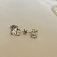 2.00 TCW Heart Cut Solitaire Moissanite Stud Earrings - JBR Jeweler