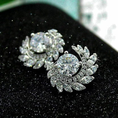 2.00 TCW Round Cut Moissanite Party Wear Stud Earrings - JBR Jeweler