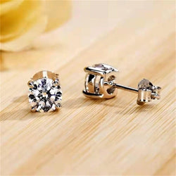 2.00 TCW Round Cut Moissanite Stud Earrings - JBR Jeweler