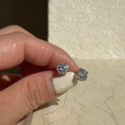 2.00 TCW Round Cut Moissanite Stud Earrings - JBR Jeweler