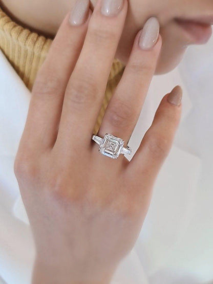 2.00Ct Asscher Shaped Lab Grown Diamond Engagement Ring - JBR Jeweler