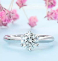 2.00CT Classic Round Cut White Gold Solitaire Moissanite Engagement Ring - JBR Jeweler