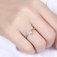 2.00CT Classic Round Cut White Gold Solitaire Moissanite Engagement Ring - JBR Jeweler