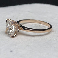 2.00Ct Cushion Cut Rose Gold Hidden Halo Moissanite Engagement Wedding Ring - JBR Jeweler