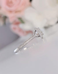 2.00ct Cushion Shaped Moissanite Halo Solitaire Engagement Ring - JBR Jeweler
