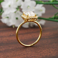 2.00CT Emerald Cut Halo style Moissanite Engagement Ring - JBR Jeweler