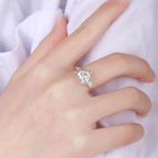 2.00CT Heart Shaped 3 Stone Tapered Moissanite Engagement Anniversary Ring - JBR Jeweler