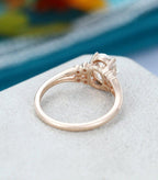 2.00CT Oval Cut Rose Gold Unique Cluster Vintage Wedding Moissanite Engagement Ring - JBR Jeweler
