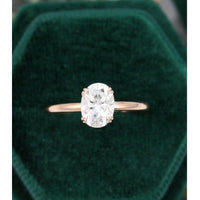 2.00CT Oval Cut Solitaire Rose Gold Double Claw Prong Moissanite Engagement Ring - JBR Jeweler