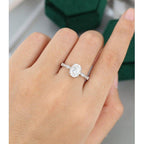 1.00CT Oval Cut Rose Gold Wedding Milgrain Bridal Moissanite Engagement Ring - JBR Jeweler
