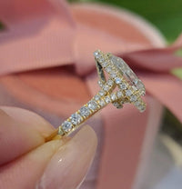 2.00Ct Pear Shaped Halo Promise Moissanite Diamond Engagement Ring - JBR Jeweler