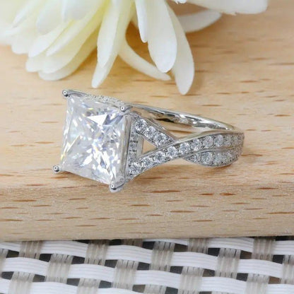 2.00Ct Princess Cut Lab Grown Diamond Split Shank Engagement Ring - JBR Jeweler