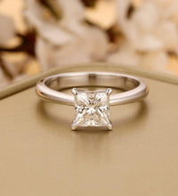 2.00CT Princess Cut White Gold Minimalist Solitaire Moissanite Engagement Ring - JBR Jeweler