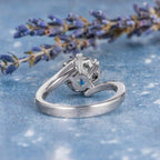 2.00CT Round Cut White Gold Bypass Tapered Moissanite Engagement Promise Ring - JBR Jeweler