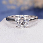 2.00CT Solitaire Round Cut White Gold Traditional Moissanite Engagement Wedding Ring - JBR Jeweler
