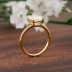 2.0CT Emerald Shaped Solitaire Diamond Moissanite Engagement Ring - JBR Jeweler
