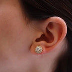 2.32 TCW Round Cut Moissanite Milgrain Halo Stud Earring - JBR Jeweler