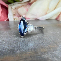 2.40ctw Marquise Sapphire Engagement Moissanite Ring - JBR Jeweler